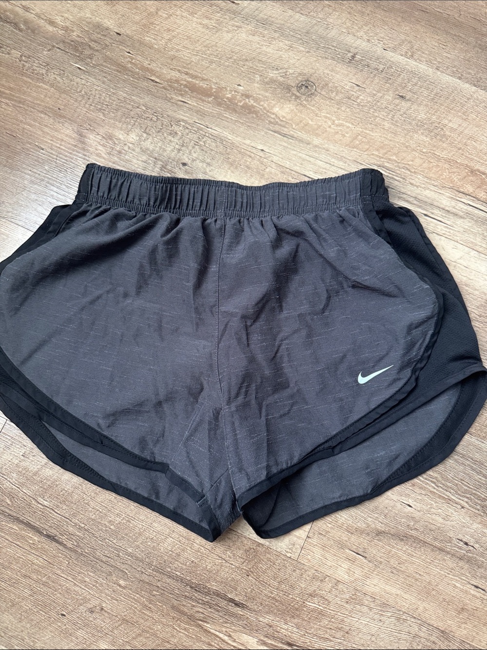 Nike Women's Black Athletic Running Shorts with white Swoosh